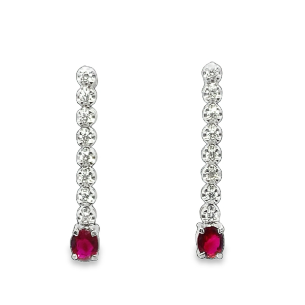 Ruby and Diamond Drop Earrings