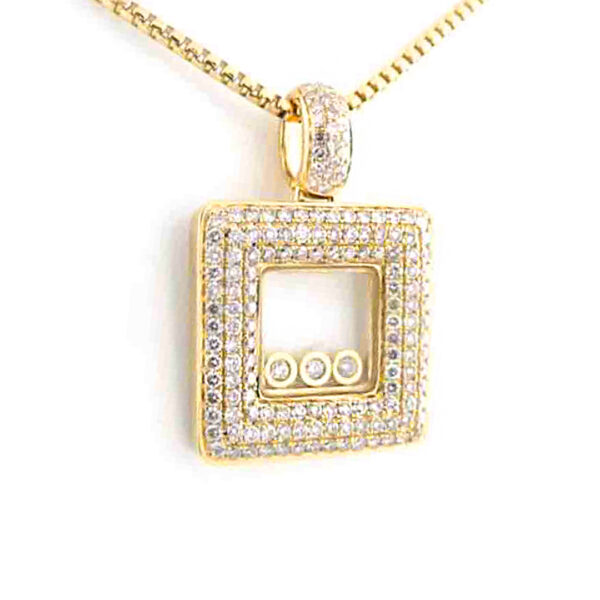 Dancing Diamonds Square Pendant