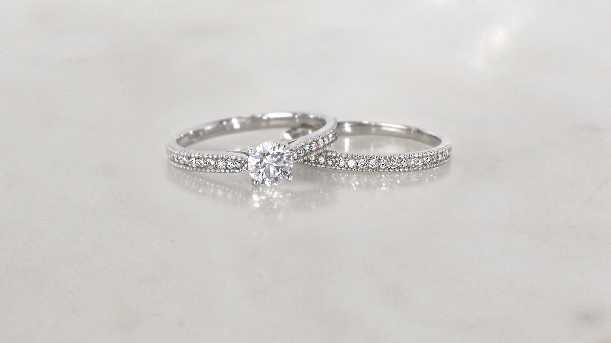 Vintage-Inspired Diamond Ring Set | Mark Solomon Jewellers