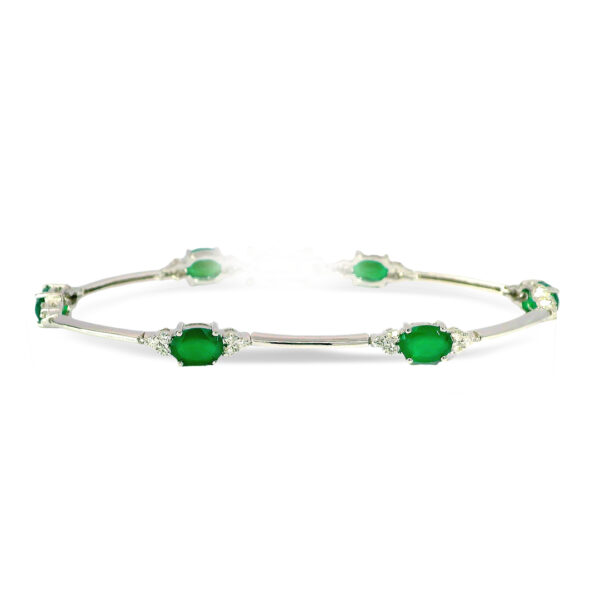 Green Agate & Diamond Bracelet