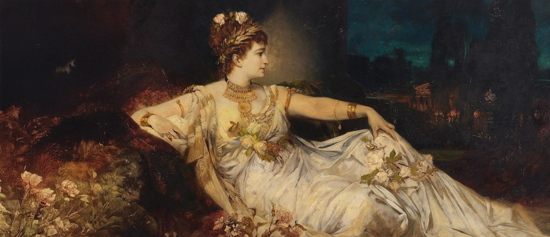 the Roses of Heliogabalus by Sir Lawrence Alma-tadema, Created in 1888. Roman Emperor Elagabalus Smothering Guests with a Shower of Rose Petals.