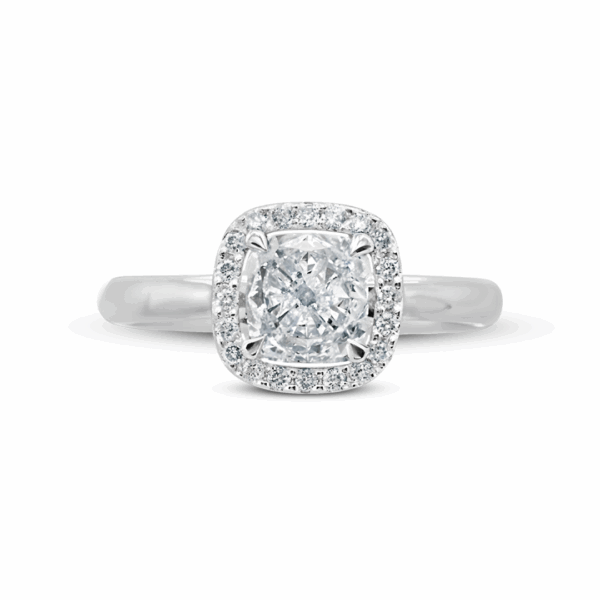 Cushion Cut Halo Ring