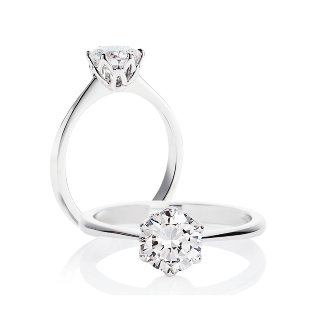 Classic Six-prong Solitaire Diamond Engagement Ring - Mark Solomon Jewellers Classic Six-prong Solitaire Engagement Ring with a Round Brilliant Cut Diamond Set in a White Gold or Platinum Band.
