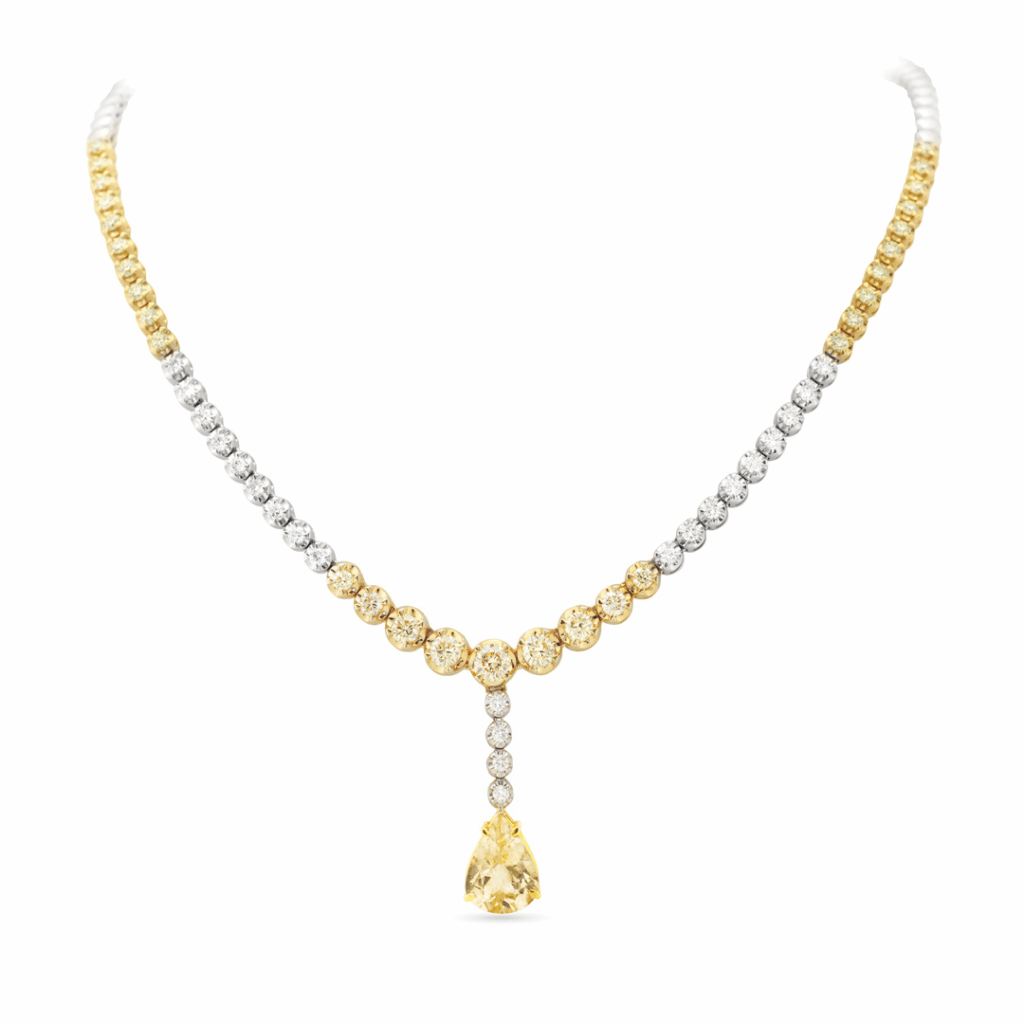Diamond & Danburite Drop Necklace