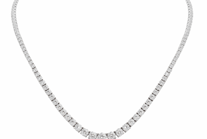 White Gold Diamond Tennis Necklace Elegant Fine Jewelry
