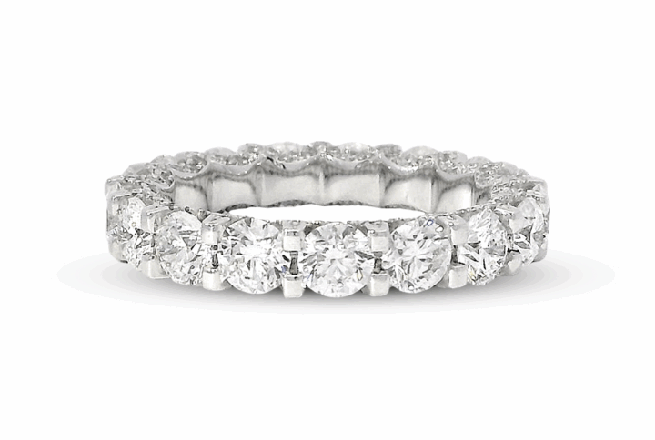 White Gold Eternity Band with Large Round Brilliant Diamonds